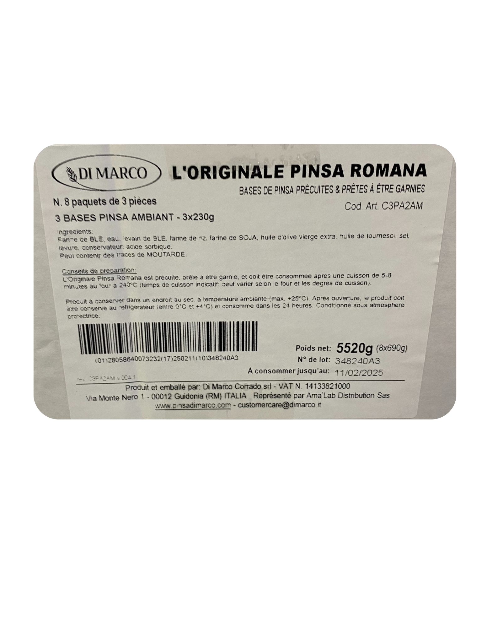 PINSA SACHET 230GR X3